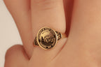 Uploaded school emblem transformed into a personalized graduation ring