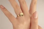 Custom Solid 14K Gold College Class Ring – Personalized School Crest Ring - School Emblem Class Ring – Personalized Graduation Ring