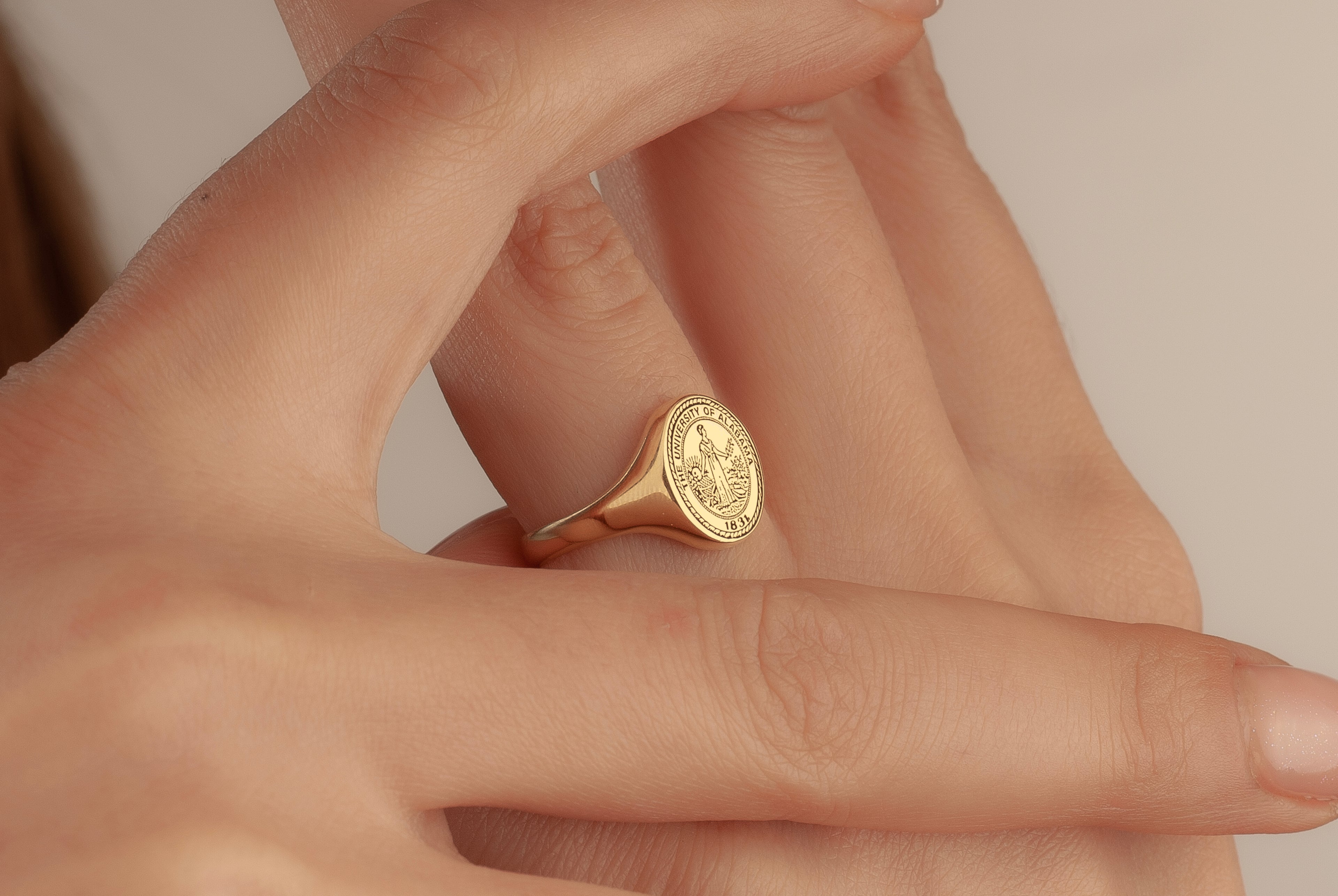 Gold silver and rose personalized graduation ring colors