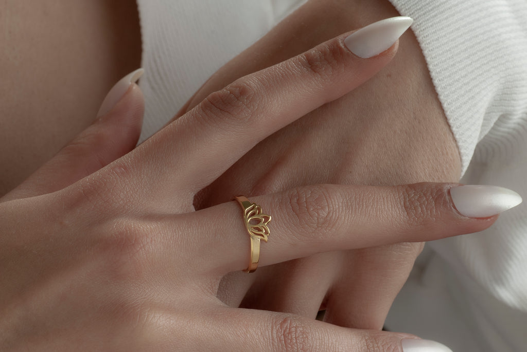 Lotus flower ring US size guide