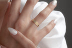 Solid 14K Gold Personalized Embossed Name Ring – Custom Engraved Band