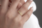 Solid 14K Gold Personalized Embossed Name Ring – Custom Engraved Band
