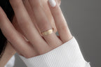 Solid 14K Gold Personalized Embossed Name Ring – Custom Engraved Band