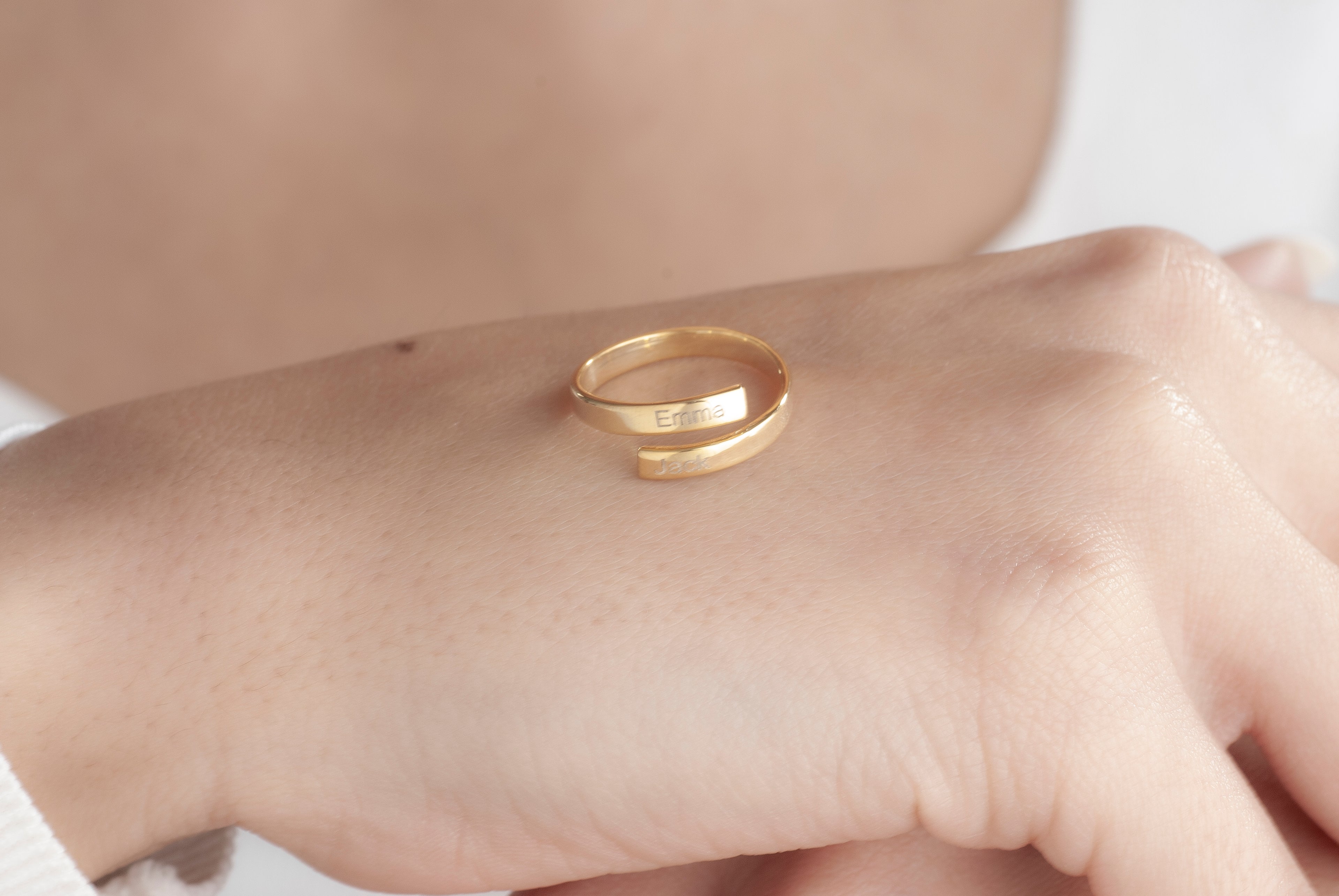 Brass sterling silver and solid gold name ring materials