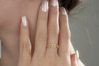 Honeycomb ring in solid 14K yellow gold