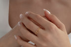 14K Gold Honeycomb Ring – Dainty Geometric Bee Ring