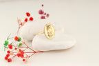 Personalized 14K Gold Pet Portrait Signet Ring – Engraved from Your Photo