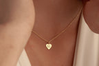 14K Gold Heart Fingerprint Necklace, Tiny Fingerprint Pendant, Personalized Fingerprint Charm Necklace, Gift for Mom, Memorial Jewelry Gift