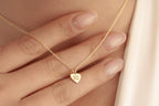 14K Gold Heart Fingerprint Necklace, Tiny Fingerprint Pendant, Personalized Fingerprint Charm Necklace, Gift for Mom, Memorial Jewelry Gift