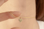 14K Gold Heart Fingerprint Necklace, Tiny Fingerprint Pendant, Personalized Fingerprint Charm Necklace, Gift for Mom, Memorial Jewelry Gift