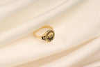 Custom Solid 14K Gold College Class Ring – Personalized School Crest Ring - School Emblem Class Ring – Personalized Graduation Ring