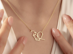 14K Solid Gold BTS Love Yourself Heart Necklace, Personalized BTS Love Yourself Pendant, BTs Fan Best Friend Gift, K-Pop BTS Minimal Charm