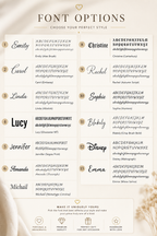Font choices available for the engraved pet name