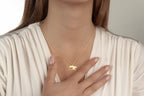 Gold silver and rose Mama Bear Necklace color options
