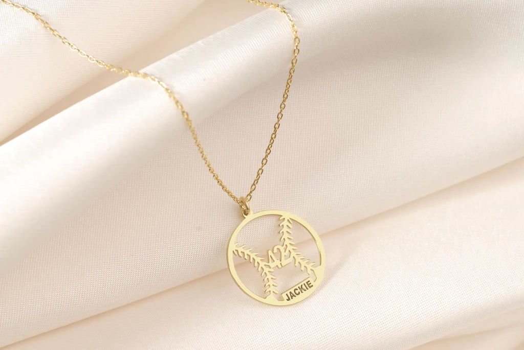 Personalized Baseball Necklace, Custom Baseball Necklace, Baseball Lover Gift, Sport Jewelry, Sports Pendant, Minimalist Players Pendant