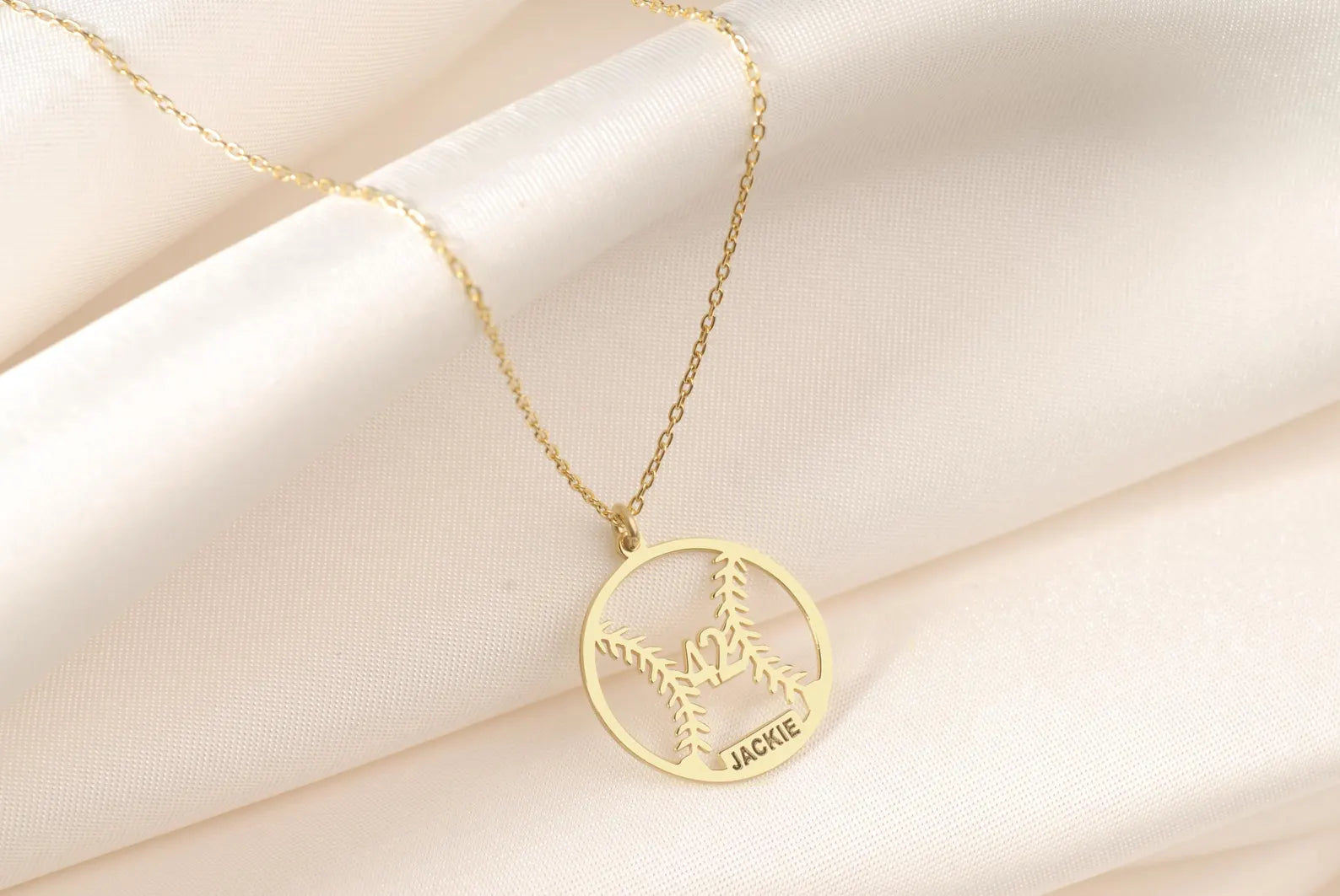 Personalized Baseball Necklace, Custom Baseball Necklace, Baseball Lover Gift, Sport Jewelry, Sports Pendant, Minimalist Players Pendant