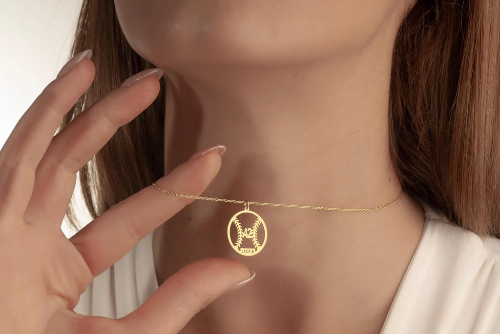 Personalized Baseball Necklace, Custom Baseball Necklace, Baseball Lover Gift, Sport Jewelry, Sports Pendant, Minimalist Players Pendant