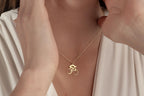 14K Gold Cyclist Pendant Necklace, Silver Bike Necklace, Minimalist Sports Jewelry, Cyclist Gifts, Biker Pendant, Christmas Gift