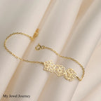 Personalized 14K Gold Birth Flower Bracelet, Birth Flower Family Bracelet, Personalized Gift for Mom, Birth Flowers Jewelry, Birthday Gift