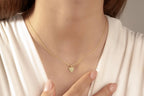 14K Gold Heart Fingerprint Necklace, Tiny Fingerprint Pendant, Personalized Fingerprint Charm Necklace, Gift for Mom, Memorial Jewelry Gift