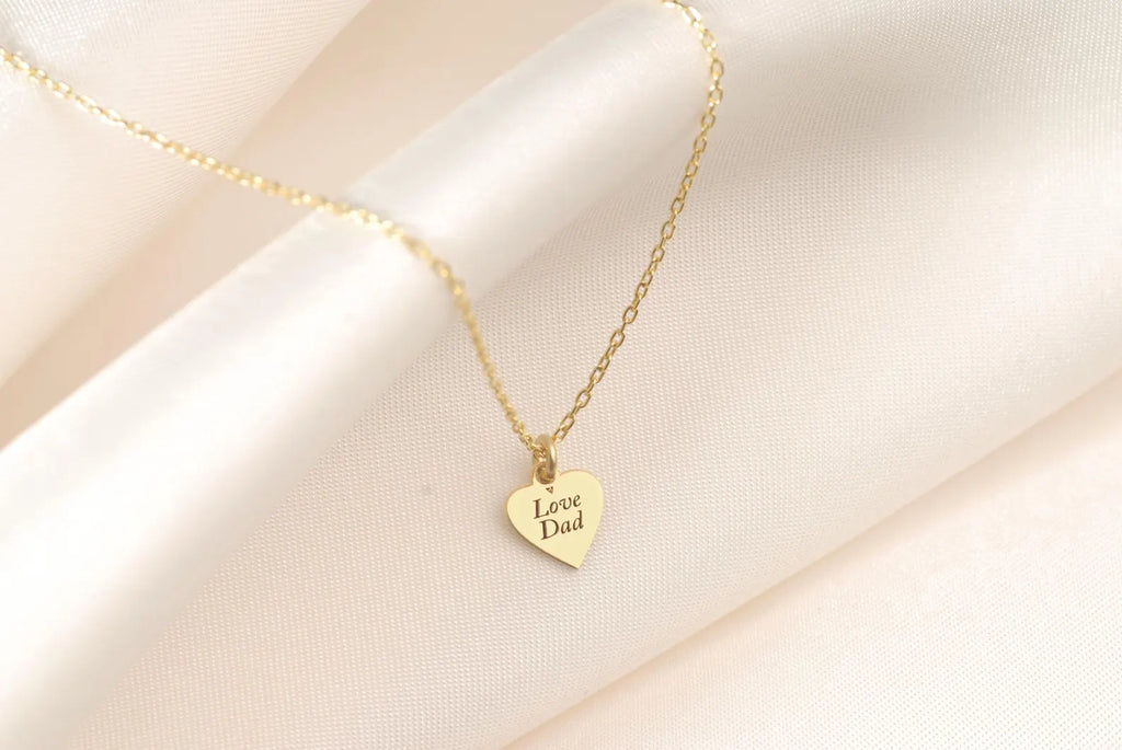 Minimal Heart Fingerprint Necklace in 14K Gold, Fingerprint Jewelry, Personalized Fingerprint Necklace, Memorial Necklace, Christmas Gift