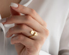 Elegant 14K Gold Heart Shaped Ring, Personalized Initial Gold Name Ring, Minimalist Ring, Initial Ring, Dainty Ring,Heart Ring, Gift For Mom