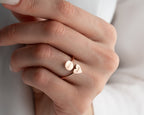 Elegant 14K Gold Heart Shaped Ring, Personalized Initial Gold Name Ring, Minimalist Ring, Initial Ring, Dainty Ring,Heart Ring, Gift For Mom