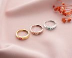Sterling Silver Name Ring With Birthstone, Adjustable Name Ring, Gift ForMom, Minimalist Initial Ring, Dainty Silver Initial Ring
