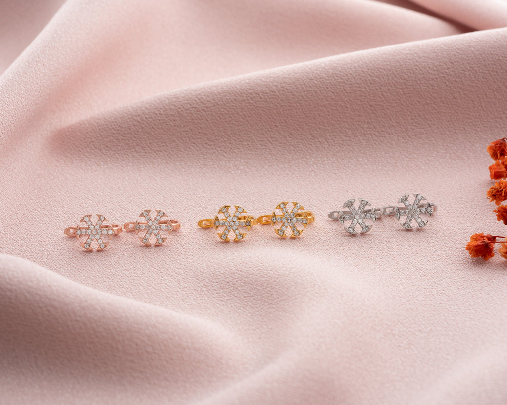 Sterling Silver Snowflake Stud Earrings, Hypoallergenic stud earrings, Snow Earrings, Dainty Earrings, Winter Earrings, Mothers Day Gift