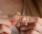 Elegant Birthstone Dangle Earrings, Handcrafted 925 Sterling Silver with Gold Options, Twisted Drop Earrings, Stylish Earrings, Mom Earrings