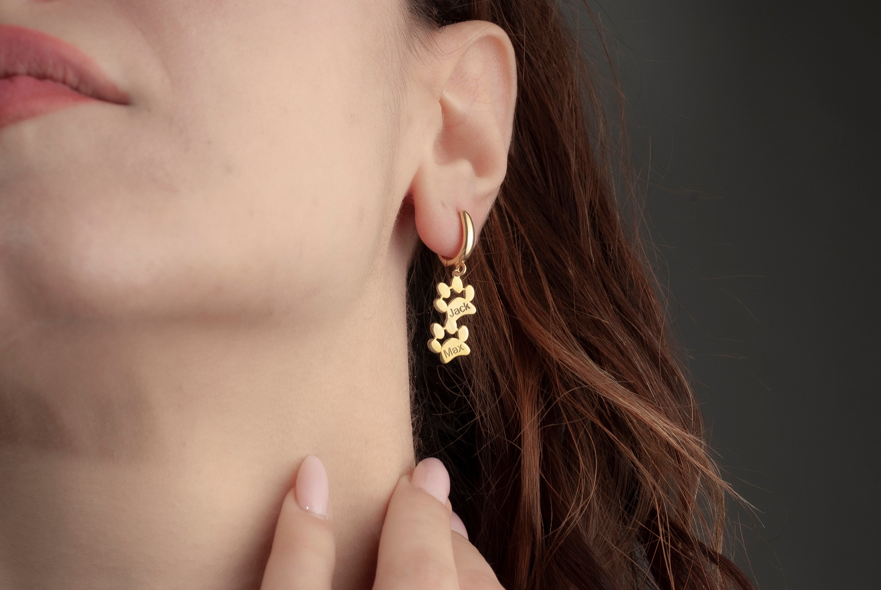 14K/8K Gold Dog Paw Print Earrings, Pet Paw Earrings, Sterling Silver Paw Print Earrings, Dog Earrings, Pet Lovers Jewelry, Gift For Dog Mom