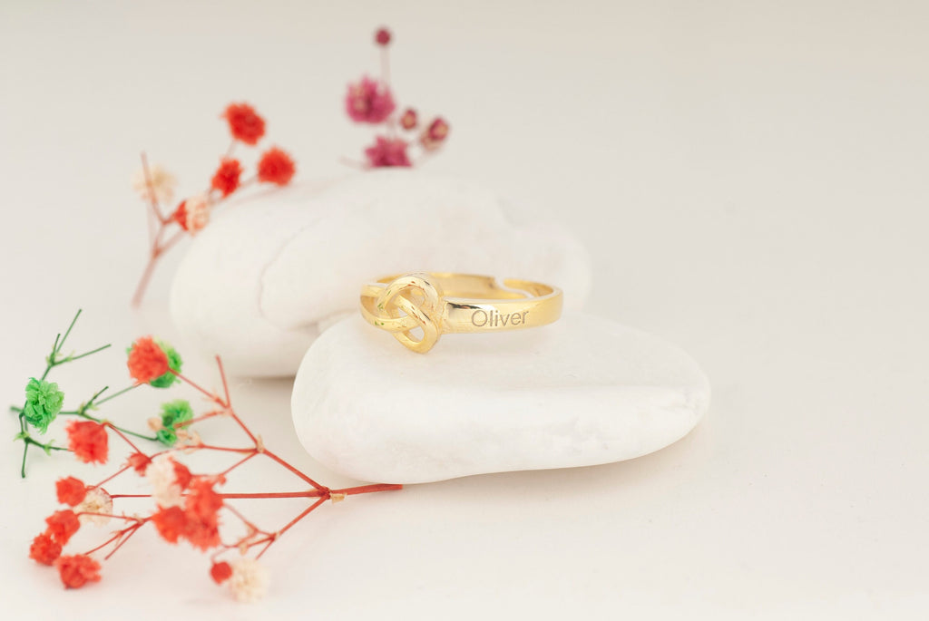 14K Gold Heart Name Ring, Heart-Shaped Name Ring, Custom Engraved with Your Name Ring, Custom Engraved Ring, Pure 14K Gold Ring,Promise Ring