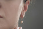 Sterling Silver Star Drop Earrings, Diamond Star Earrings, Bridal Earrings, Pearl Jewellery, Mothers Day Gift, Star Dangle Earrings
