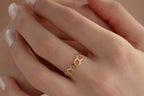 14K Gold Honeycomb Ring, Sterling Silver Honeycomb Ring, Hexagon Ring, Dainty Stackable Ring, Honey Bee Ring, Geometric Rings, Gift for Mom