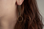 Elegant 14K Gold Circle Threader Earrings, Hoop Earrings Set, Stylish Silver Hoops, Big Hoop Earrings, Circle Threader Hoop Earrings