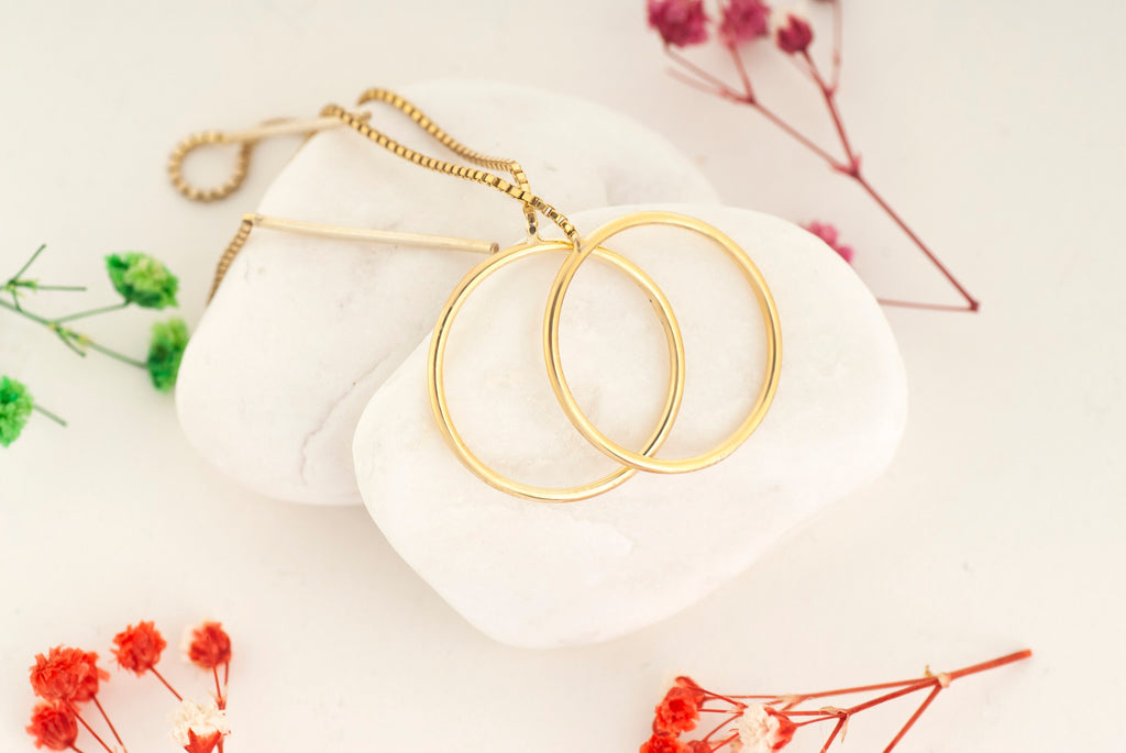 Elegant 14K Gold Circle Threader Earrings, Hoop Earrings Set, Stylish Silver Hoops, Big Hoop Earrings, Circle Threader Hoop Earrings
