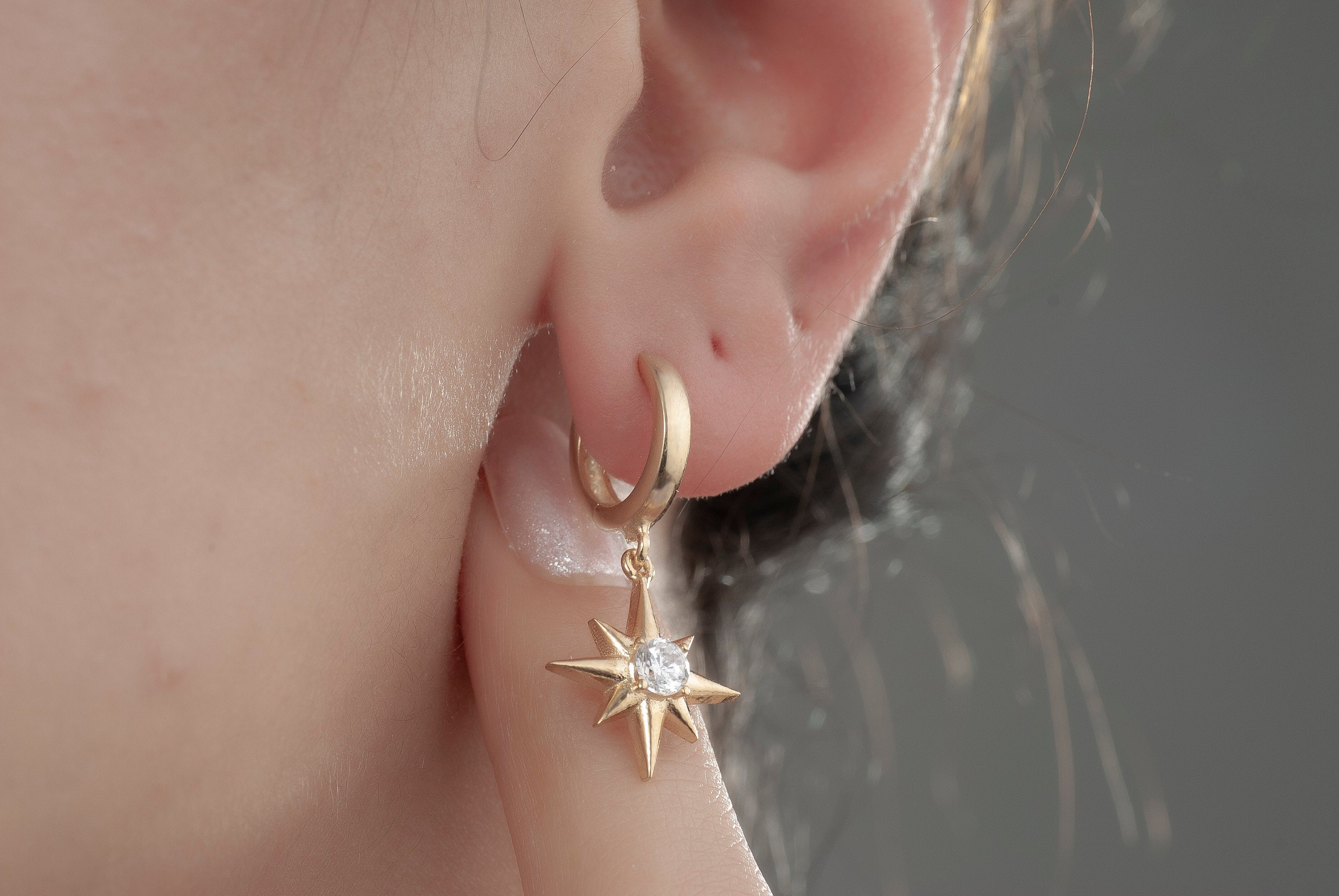Sterling Silver Star Drop Earrings, Diamond Star Earrings, Bridal Earrings, Pearl Jewellery, Mothers Day Gift, Star Dangle Earrings
