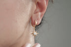 Sterling Silver Star Drop Earrings, Diamond Star Earrings, Bridal Earrings, Pearl Jewellery, Mothers Day Gift, Star Dangle Earrings