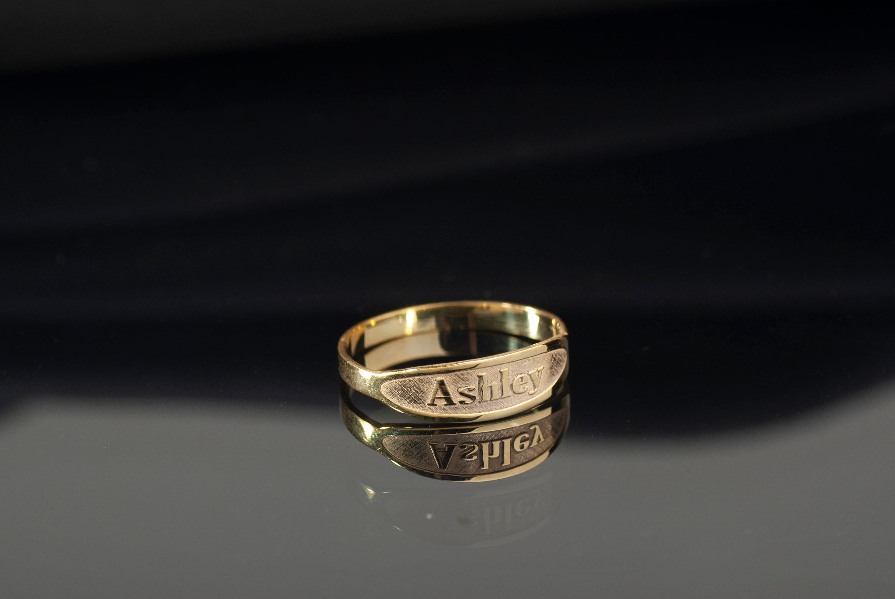 Personalized Engraved Name Ring in 14K Gold, Custom Silver Name Ring, Engraved Ring for Women, Minimalist Gold Jewelry, Embossed Name Ring