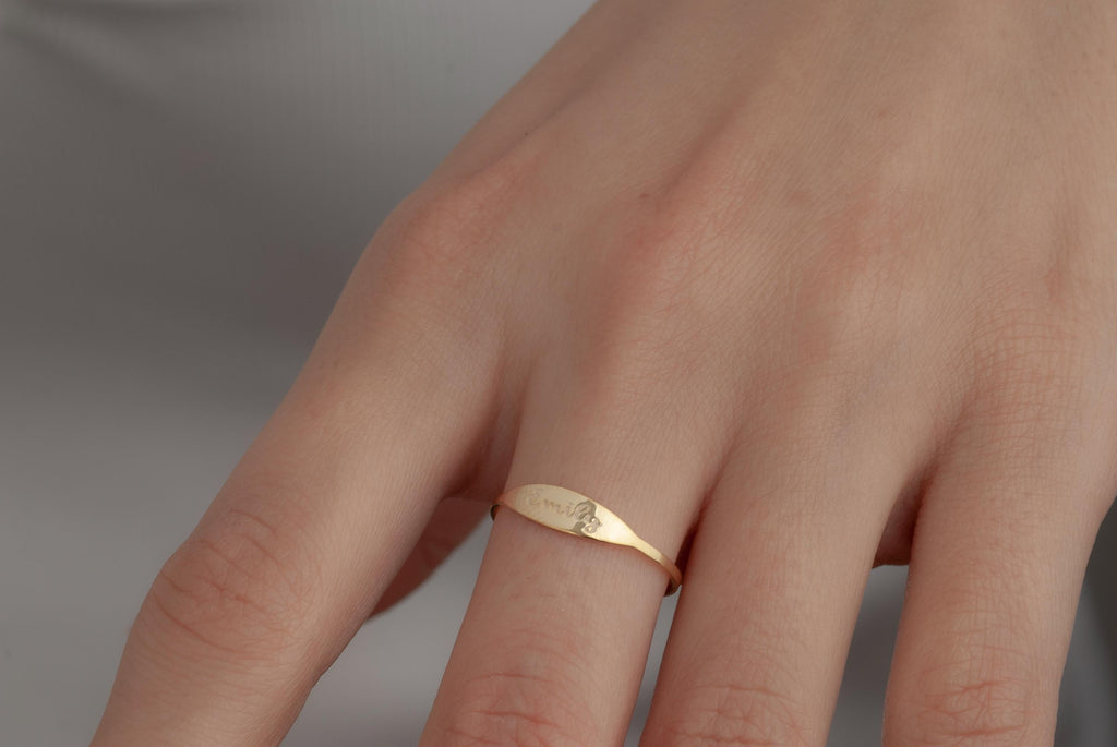 Stacking Minimalist Name Rings, Custom Gold Engraved Skinny Band Ring, Dainty Name Ring, Delicate Band Ring,Engraved Name Ring, Minimal Ring