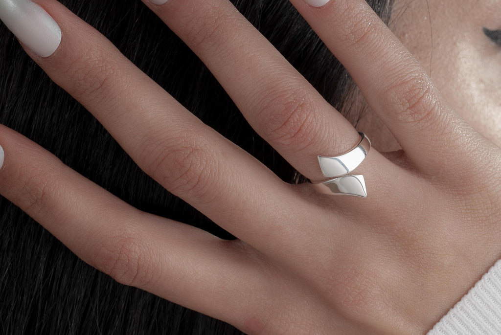 Silver Wrap Ring, Spiral Minimalist Chunky Ring, Adjustable Modern Wrap Ring, Bold Thick Statement Band Ring, Silver Wrap Ring, Spiral Ring