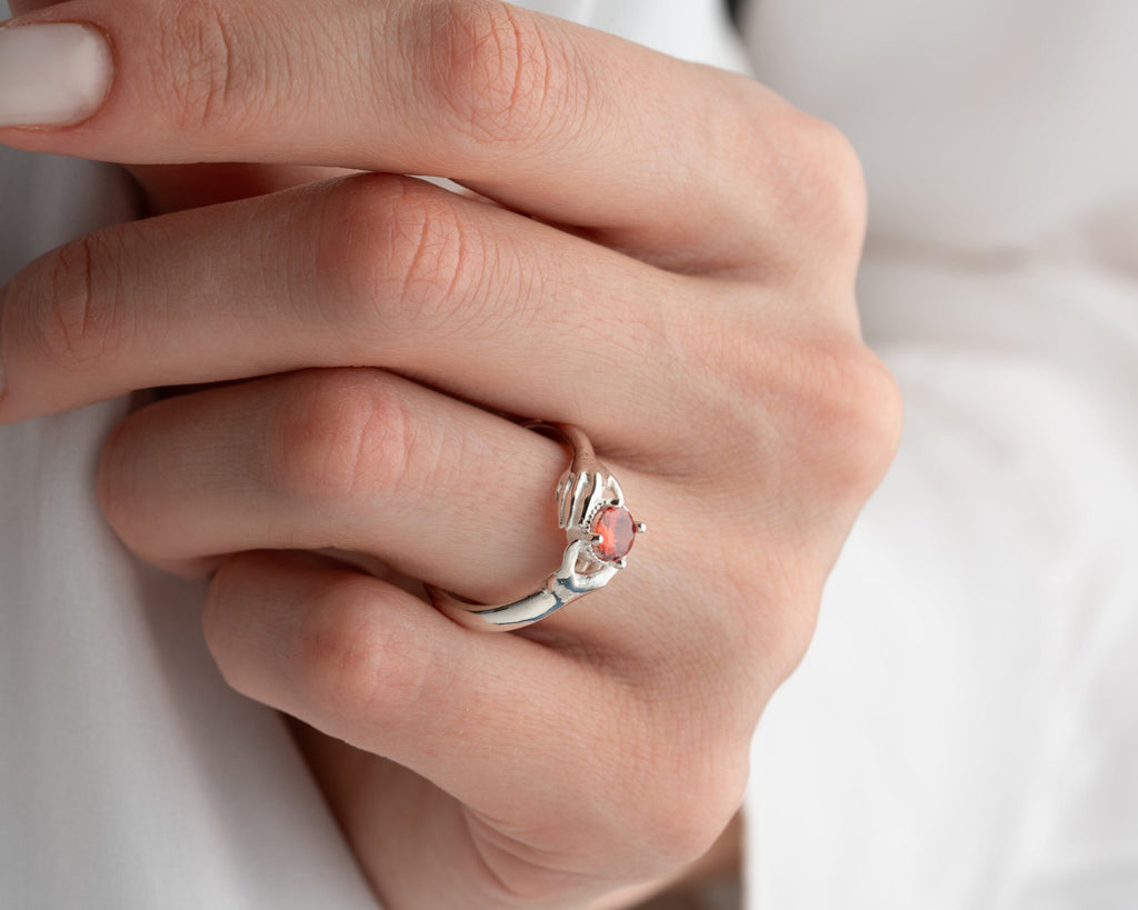 Chic and Elegant Love Hug Ring, Adjustable Embracing Hands Ring, Sterling Silver Hug Ring, Couple Wrap Ring, Mom Birthstone Ring, Mom Gift