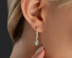 Elegant Birthstone Dangle Earrings, Handcrafted 925 Sterling Silver with Gold Options, Twisted Drop Earrings, Stylish Earrings, Mom Earrings