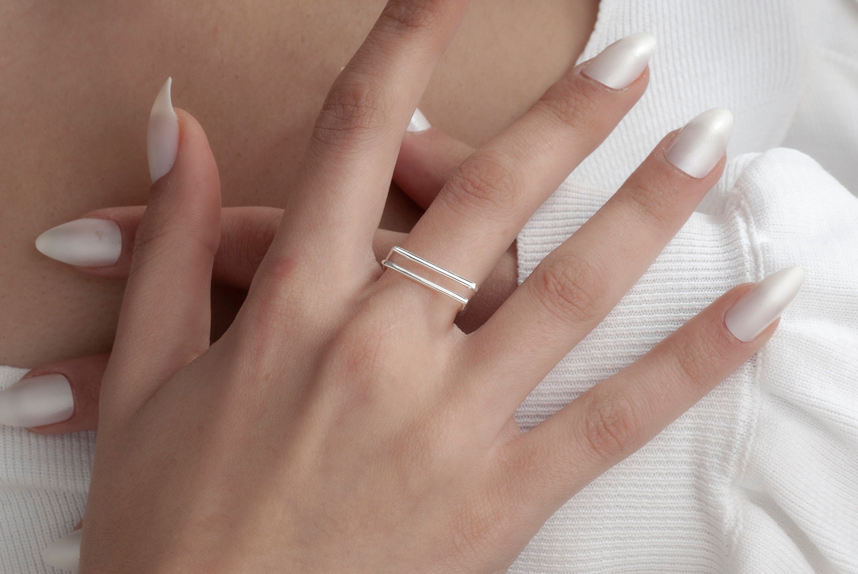Adjustable Double Wire Ring in Sterling Silver, 18k Gold Ring, Hanmade Double Wire Ring, Minimalist Adjustable Wrap Ring, Double Band Ring