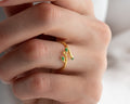 Delicate Adjustable Olive Branch Ring with Green Gemstone, Nature Inspired Ring, Ivy Ring For Women, Unique Ring Gift, Tree branch ring