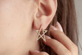 Sterling Silver Star Dangle Earrings - Elegant CZ Statement Jewelry for Women, Christmas Gift