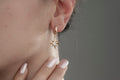 Sterling Silver Star Drop Earrings, Diamond Star Earrings, Bridal Earrings, Pearl Jewellery, Mothers Day Gift, Star Dangle Earrings