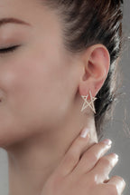 Handcrafted Star Stud Earrings, Star Earrings, Cute Earrings, Dainty Star Earrings, Flower Earrings, Sterling Silver Earrings, Mother Gift