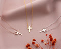 14K Gold Cross Necklace, Dainty Religious Necklace, 8K Gold Cross Necklace, Cathalic Crucifix Necklace, Christian Cross, Gift For Mother
