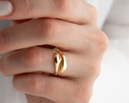14K Gold Adjustable Love Hug Ring, Gold Embracing Hands Ring, 8K Solid Gold Hug Ring, Couple Wrap Ring, Friendship Ring, Couple Rings